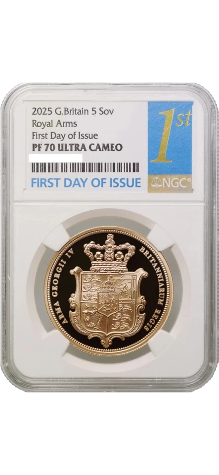 2025 five ounce gold coin graded PR70